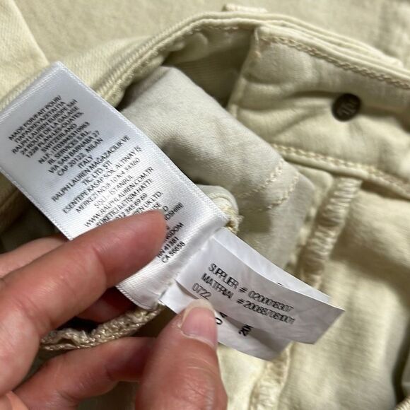 Ralph Lauren Womens Denim Jeans Skinny Curvy Mid Rise Super Stretch Cream Size 0 - Picture 8 of 15